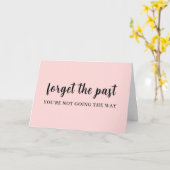 Don't Look Back Peachy Pink Modern Design カード (黄色い花)