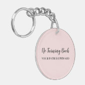 Don't Look Back | Peachy Pink Motivational Design キーホルダー (正面左)