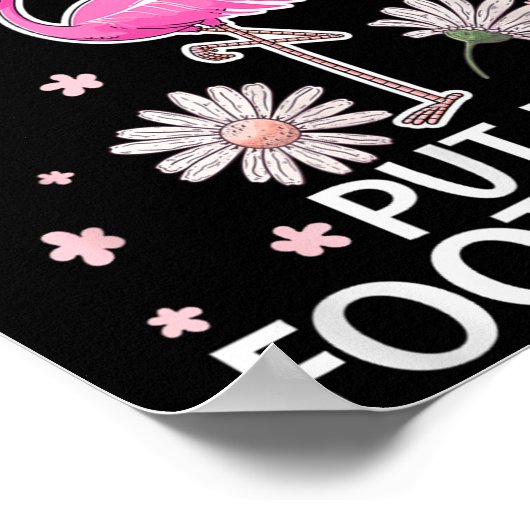 Don't Make Me Put My Foot Down Funny Flamingo Love ポスター (角)