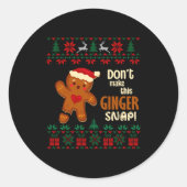 Don't Make This Ginger Snap Redhead Ugly Christmas ラウンドシール (正面)