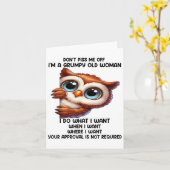 Don't Me Off I'm A Mpy Old Woman I Do What I Want カード (黄色い花)