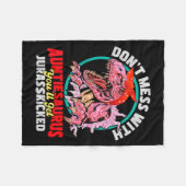 Don't Mess With Auntiesaurus - Aunty Auntie Gender フリースブランケット (正面(横))