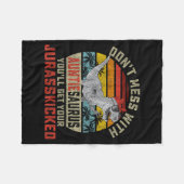 Don't Mess With Auntiesaurus You'll Get Jurkicked  フリースブランケット (正面(横))