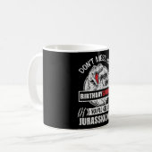 Don't Mess With Birthday Saurus Dinosaur Family コーヒーマグカップ (正面左)