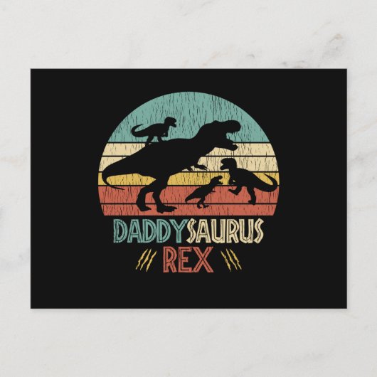 Don't Mess With Daddy Saurus Dinosaur Family Dad ポストカード (正面)