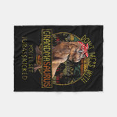 Don't Mess With Grandmasaurus You'll Get Jurkicked フリースブランケット (正面(横))