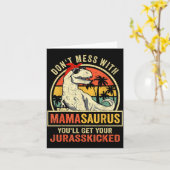 Dont Mess With Mamasaurus Youll Get Jurkicked Moth カード (黄色い花)