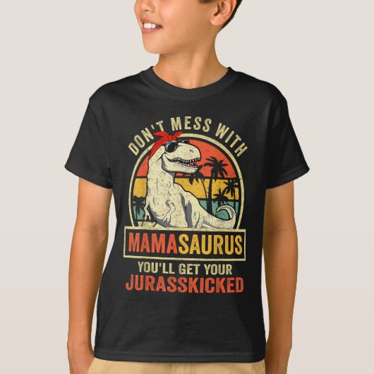 Dont Mess With Mamasaurus Youll Get Jurkicked Moth Tシャツ (正面)
