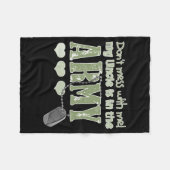 Dont Mess With Me My Uncle Is In The Army Baby  フリースブランケット (正面(横))