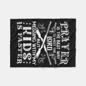 Don't Mess With My Kids! Mom フリースブランケット (正面(横))