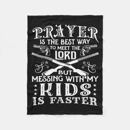 Don't Mess With My Kids! Mom フリースブランケット (正面)