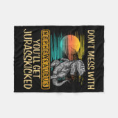 Don't Mess With Nephewsaurus You'll Get Jurkicked フリースブランケット (正面(横))