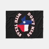 Don't Mess With State Outline And Flag Texas  フリースブランケット (正面(横))