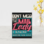 Don't Mess With The Mail Lady - Mailwoman Mail Car カード (黄色い花)