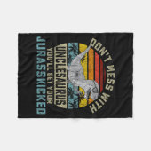 Don't Mess With Unclesaurus You'll Get Jurkicked U フリースブランケット (正面(横))