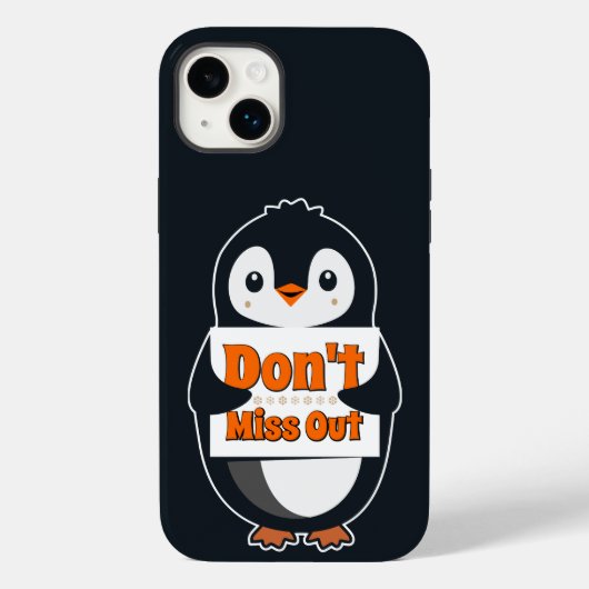 Don't Miss Out看板を持つペンギン Case-Mate iPhoneケース (裏面)