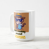 Don't Monkey Around! Banana - Funny Monkey mug コーヒーマグカップ (正面左)