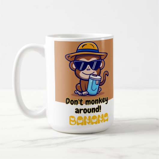 Don't Monkey Around! Banana - Funny Monkey mug コーヒーマグカップ (左)