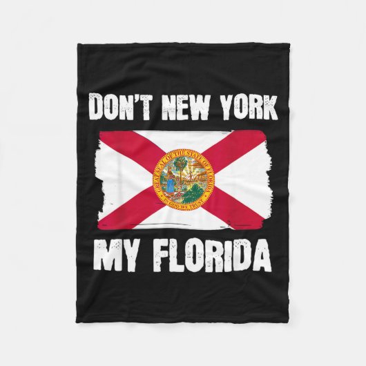 Don't New York My Florida Florida Flag Retro Usa V フリースブランケット (正面)