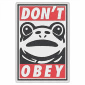 Don't Obey Funny Frog Resist No King USA シール (正面)