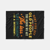 Don't Off Old People Funny Saying Gift For Men Wom フリースブランケット (正面(横))