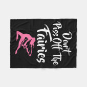 Don't Off The Fairies Fairytale Fantasy Fairy  フリースブランケット (正面(横))