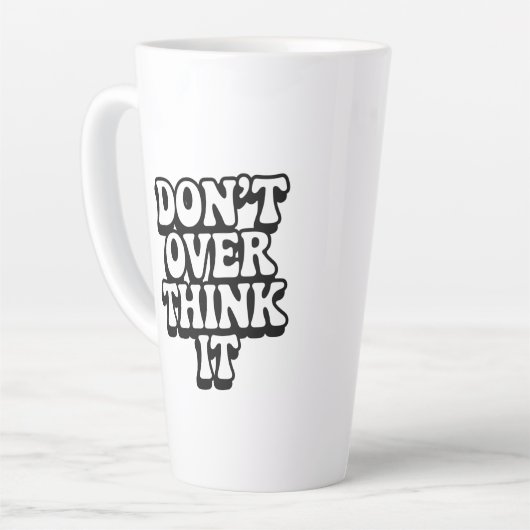 Don't Over Think It!  カフェラテマグ (左アングル)