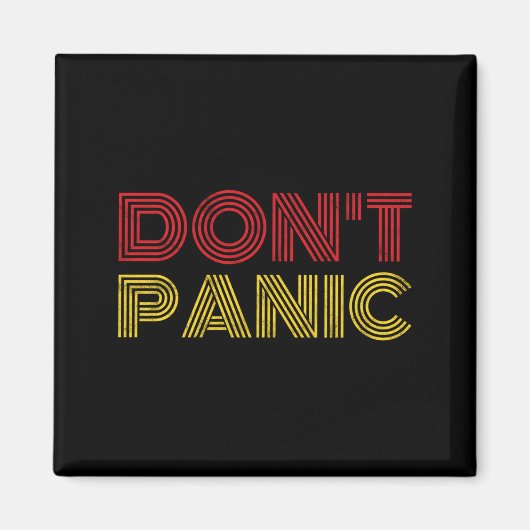 Don't Panic ビンテージ風 ダメージ加工Tシャツ 長袖  マグネット (正面)