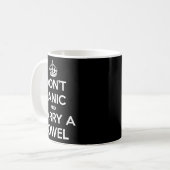 Dont Panic And Carry A Towel  コーヒーマグカップ (正面左)