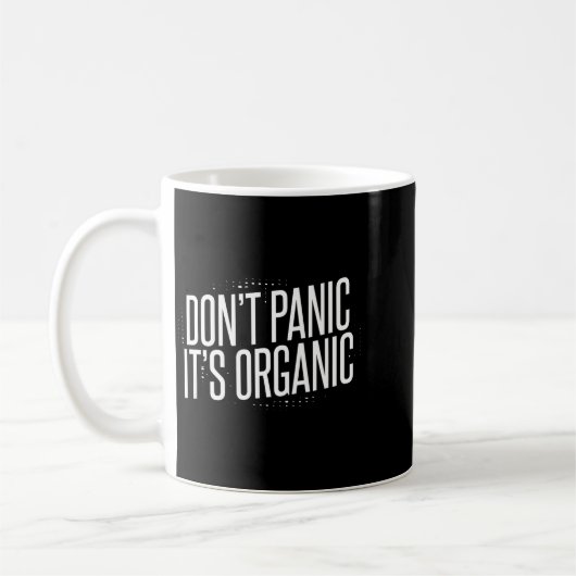 Don't Panic It's Organic  コーヒーマグカップ (左)