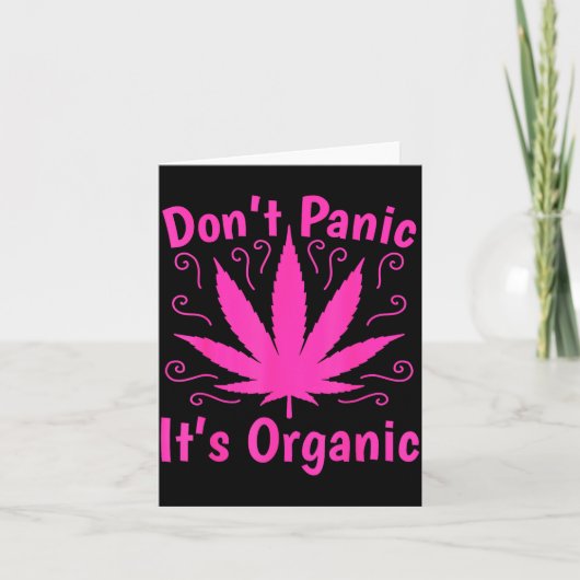 Don't Panic It's Organic Marijuan Weed T Leaf Ston カード (正面)