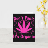 Don't Panic It's Organic Marijuan Weed T Leaf Ston カード (黄色い花)