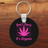 Don't Panic It's Organic Marijuan Weed T Leaf Ston キーホルダー (正面)