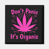 Don't Panic It's Organic Marijuan Weed T Leaf Ston マグネット (正面)