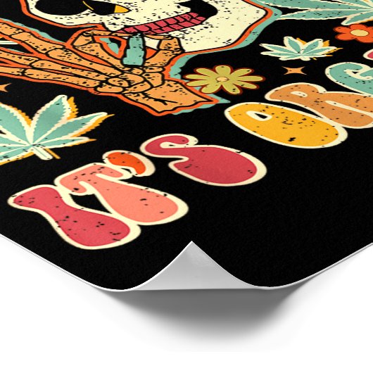 Don't Panic It's Organic Weed Skull ポスター (角)