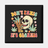 Don't Panic It's Organic Weed Skull  マグネット (正面)