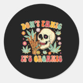 Don't Panic It's Organic Weed Skull  ラウンドシール (正面)