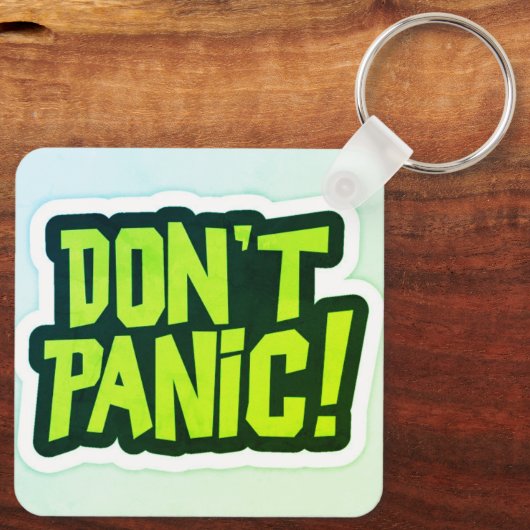 Don't Panic premium design Keychain キーホルダー (裏面)
