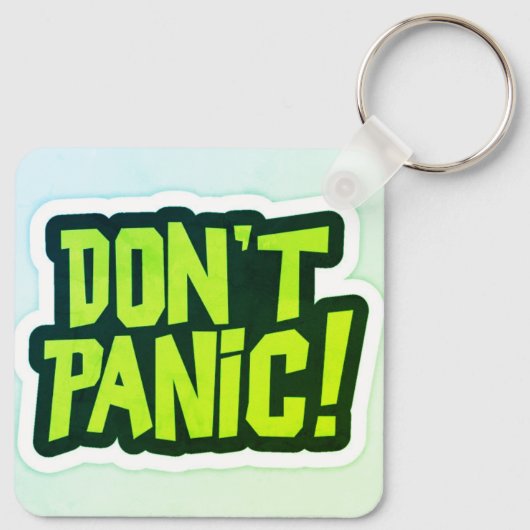 Don't Panic premium design Keychain キーホルダー (裏面)