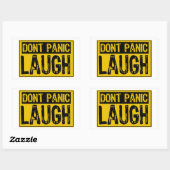 Don't Panic Sign-Laugh-Yellow/Black 長方形シール (シート)