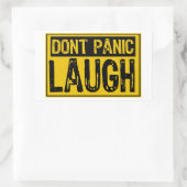 Don't Panic Sign-Laugh-Yellow/Black 長方形シール (バッグ)