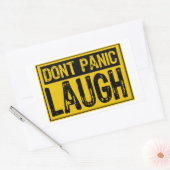 Don't Panic Sign-Laugh-Yellow/Black 長方形シール (封筒)