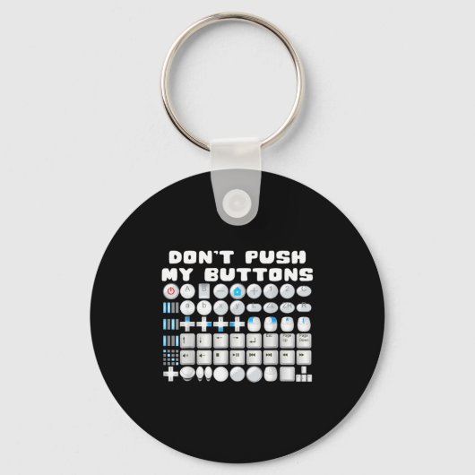 Don't Push My Buttons Gamer Gaming Funny Game キーホルダー (正面)