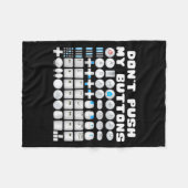 Don't Push My Buttons Gamer Gaming Funny Game  フリースブランケット (正面(横))