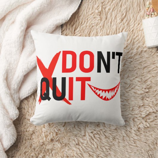 DON'T QUIT – Bold Red Motivation Design クッション (ブランケット)