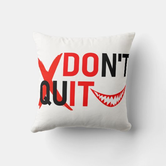 DON'T QUIT – Bold Red Motivation Design クッション (裏面)