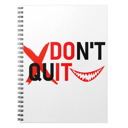 DON'T QUIT – Bold Red Motivation Design ノートブック (正面)