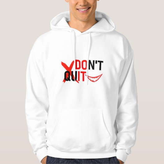 DON'T QUIT – Bold Red Motivation Design パーカ (正面)