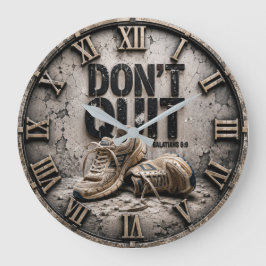 Don't Quit Galatians 6:9 Christian Faith ラージ壁時計