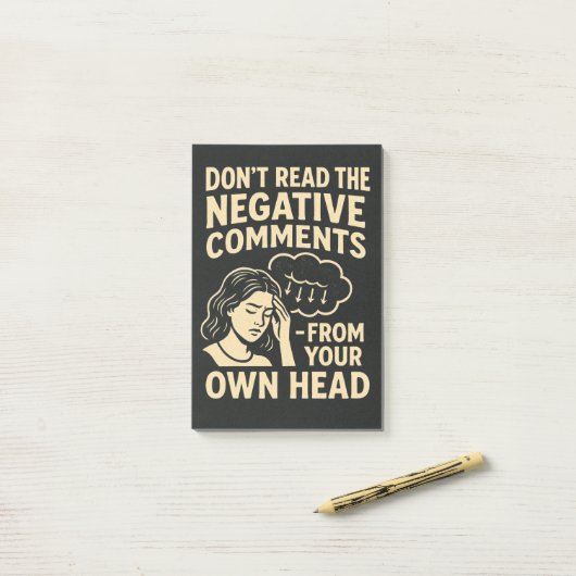 Don't read the negative comments  ポストイット (デスク上)